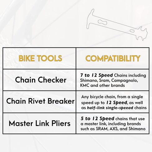 BIKEHAND Bike Bicycle Chain Wear Checker, Quick Master Link Pliers & Chain Breaker Rivet Tool – Professional Chain Tool Kit for Road, Mountain, and Hybrid Bikes in Saudi Arabia