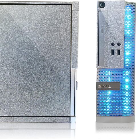 كمبيوتر مكتبي Dell PC Treasure Box RGB Intel Quad Core I5 ​​حتى 3.6 جيجا، 16 جيجا، 512 جيجا SSD، واي فاي وبلوتوث، لوحة مفاتيح وماوس كمبيوتر RGB للألعاب، DVD، Windows 10 Pro (متجدد) (فضي ضوء القمر) in Saudi Arabia