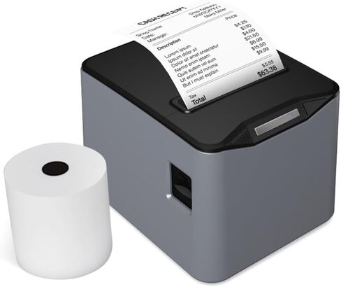 Bisofice Thermal Receipt Printer 80mm Desktop Direct Thermal Printing USB+LAN Connection High Speed with Auto Cutter Large Paper Bin Support ESC/POS for Shipping Business Restaurant in Saudi Arabia