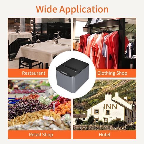 Bisofice Thermal Receipt Printer 80mm Desktop Direct Thermal Printing USB+LAN Connection High Speed with Auto Cutter Large Paper Bin Support ESC/POS for Shipping Business Restaurant in Saudi Arabia