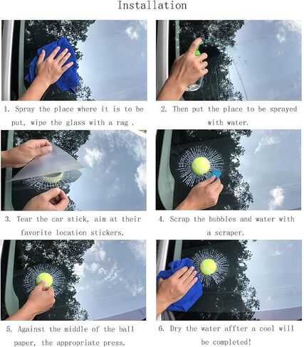 3D Prank Tricky Creative Glass Window Stickers Funny Auto Car Styling Ball Hits Car Body Window Sticker Self Adhesive Decal Accessories (Baseball) in Kuwait
