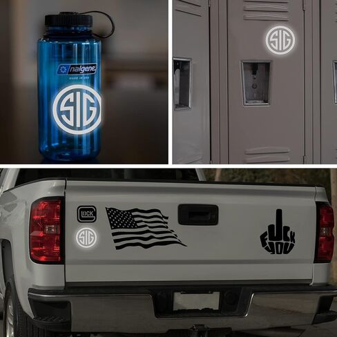 GRITKULTURE Reflective Safe Action Gun Pistol Perfection Vinyl Decal Sticker Bumper Sticker for Car, Truck, Locker, Mailbox, Fridge, Water Bottle, Flask, Laptop, Military Veteran (S in Kuwait