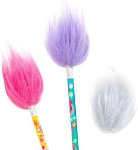 Unique Trolls Pencil Toppers - Assorted Colors, 4 Pcs in Saudi Arabia