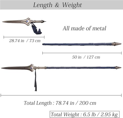 Storm King's Soldier Spear Metal Infantry Spears Movie Role Play Props All Made of Metal for Cosplay Costume Accessories Collections and Gifts in Kuwait