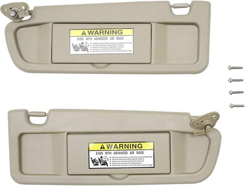 Sun Visor Assembly with Mirror a Pair Left Driver Side and Right Passenger Side Atlas Gray Compatible with 06-11 Honda Civic Replaces# 83280-SNA-A01ZA 83230-SNA-A01ZA in Saudi Arabia