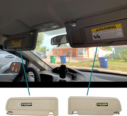 Sun Visor Assembly with Mirror a Pair Left Driver Side and Right Passenger Side Atlas Gray Compatible with 06-11 Honda Civic Replaces# 83280-SNA-A01ZA 83230-SNA-A01ZA in Saudi Arabia