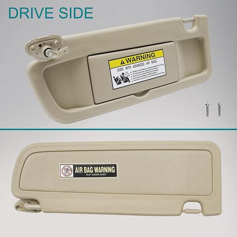 Sun Visor Assembly with Mirror a Pair Left Driver Side and Right Passenger Side Atlas Gray Compatible with 06-11 Honda Civic Replaces# 83280-SNA-A01ZA 83230-SNA-A01ZA in Saudi Arabia