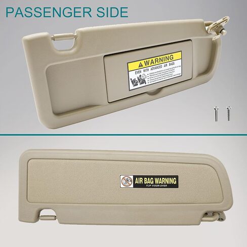 Sun Visor Assembly with Mirror a Pair Left Driver Side and Right Passenger Side Atlas Gray Compatible with 06-11 Honda Civic Replaces# 83280-SNA-A01ZA 83230-SNA-A01ZA in Saudi Arabia
