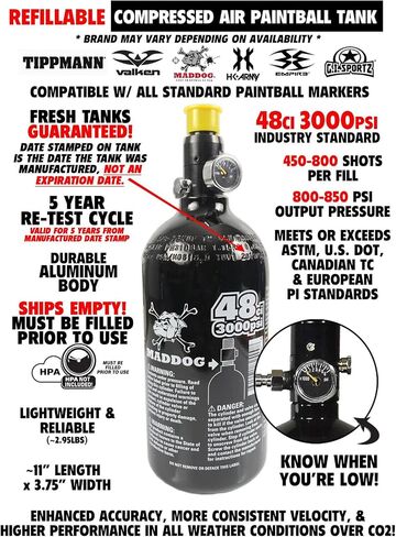 Maddog Empire Mini GS Electronic Full Auto Paintball Gun Marker w/ 48/3000 HPA Paintball Tank & Empire Halo Too Electronic Paintball Loader Starter Package in Saudi Arabia