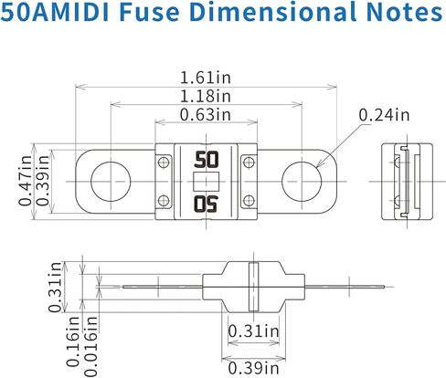 Premium AMI/Midi Fuse Holder 60V - Inline Fuse Holder with Cover 3 Pieces, Bolt-Down Fuse Holder for AMI/Midi Fuses, Applicated in Automotive, Trucks, Engineer Vehicles, and Caravans in Saudi Arabia