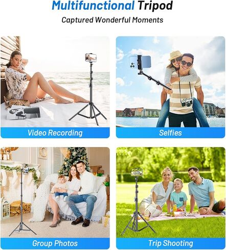 حامل ثلاثي للهاتف مقاس 67 بوصة من VICSEED - حامل ثلاثي [شديد التحمل] مع جهاز تحكم عن بعد، [قابل للتمديد ودوران 360 درجة] حامل ثلاثي القوائم لحامل iPhone ثلاثي القوائم، مناسب لجميع هواتف iPhone 15 14 13 Pro Max/Samsung/Google/الهاتف الخلوي/الكاميرا in Kuwait