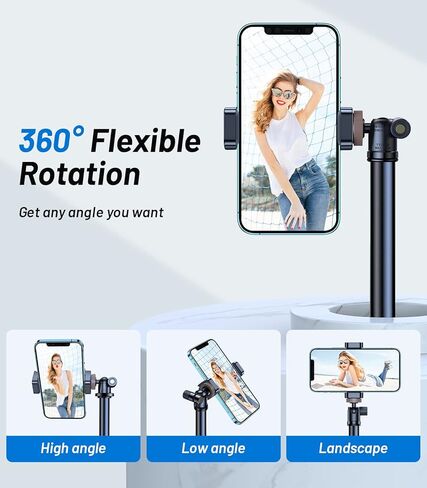 حامل ثلاثي للهاتف مقاس 67 بوصة من VICSEED - حامل ثلاثي [شديد التحمل] مع جهاز تحكم عن بعد، [قابل للتمديد ودوران 360 درجة] حامل ثلاثي القوائم لحامل iPhone ثلاثي القوائم، مناسب لجميع هواتف iPhone 15 14 13 Pro Max/Samsung/Google/الهاتف الخلوي/الكاميرا in Kuwait