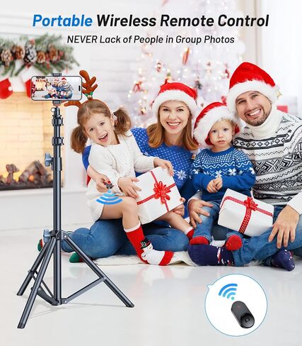 حامل ثلاثي للهاتف مقاس 67 بوصة من VICSEED - حامل ثلاثي [شديد التحمل] مع جهاز تحكم عن بعد، [قابل للتمديد ودوران 360 درجة] حامل ثلاثي القوائم لحامل iPhone ثلاثي القوائم، مناسب لجميع هواتف iPhone 15 14 13 Pro Max/Samsung/Google/الهاتف الخلوي/الكاميرا in Kuwait