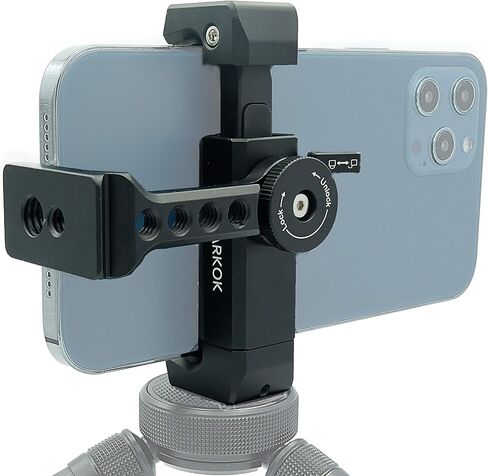 حامل ثلاثي للهاتف معدني مع حذاء بارد، فتحة لولبية 1/4 بوصة و3/8 بوصة ومنفذ أركا، محول حامل ثلاثي للهواتف الذكية لحامل الهاتف الخلوي iPhone Samsung، حامل ثلاثي للهاتف الذكي للبث المباشر للفيديو in Kuwait