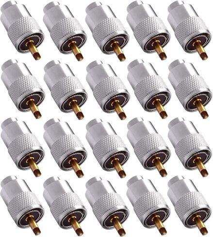 10 عبوات موصل لحام UHF PL259 مع مخفض لـ RG8x، RG8، RG59، LMR-400، RG-213 كابل محوري متحد المحور، مادة التيفلون 50ohm محول RF منخفض الخسارة متوافق مع هوائي راديو هام (10 عبوات) in Kuwait