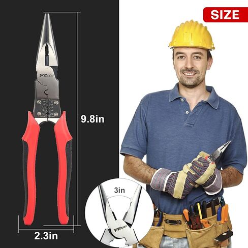 Lineman's Pliers, Combination Pliers with Wire Stripper/Crimper/Cutter Function, Heavy Duty Side Cutting High-Leverage Plier, 8-1/2 inch (HX-1-002) in Kuwait