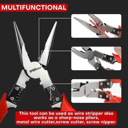 Lineman's Pliers, Combination Pliers with Wire Stripper/Crimper/Cutter Function, Heavy Duty Side Cutting High-Leverage Plier, 8-1/2 inch (HX-1-002) in Kuwait