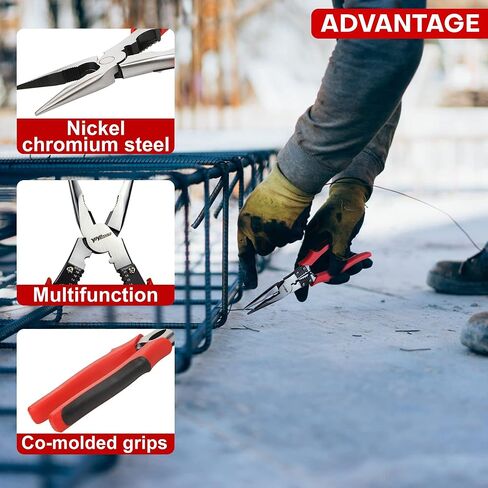 Lineman's Pliers, Combination Pliers with Wire Stripper/Crimper/Cutter Function, Heavy Duty Side Cutting High-Leverage Plier, 8-1/2 inch (HX-1-002) in Kuwait