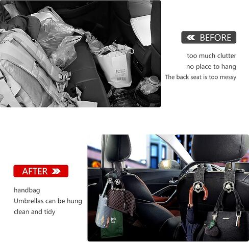 2 Park Bling Car Accessories Hooks,Bling car seat headrest hooks purse holder for Car(Black Flower) in Saudi Arabia