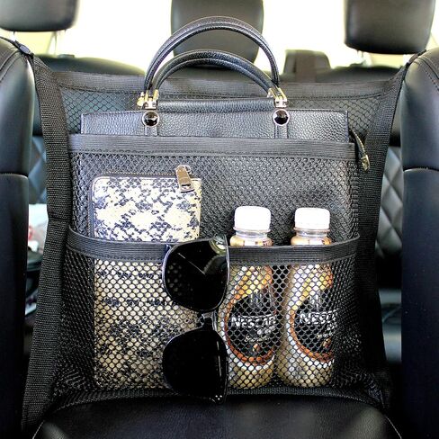 أحدث منظم شبكي للسيارة لعام 2022، حامل حقيبة يد جيب شبكي أكبر حجمًا للسيارة، مقاس 15 بوصة × 15 بوصة كبير للغاية مع مساحة من 3 طبقات تناسب أي شاحنة سيارة الدفع الرباعي، وحامل محفظة مناديل البضائع، وحقيبة شبكية لتخزين السائق in Kuwait