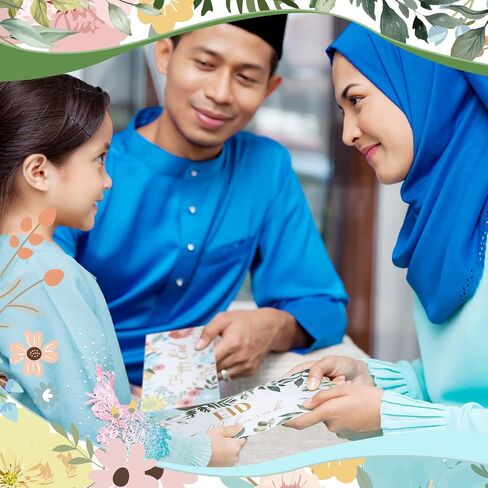 150 Pcs Eid Mubarak Money Envelopes 6.5x2.88 Inch Cash Gift Card Holders Pocket Ramadan Gift Envelopes for Money for Holiday Party Supplies Celebrations Decorations(Natural) in Saudi Arabia