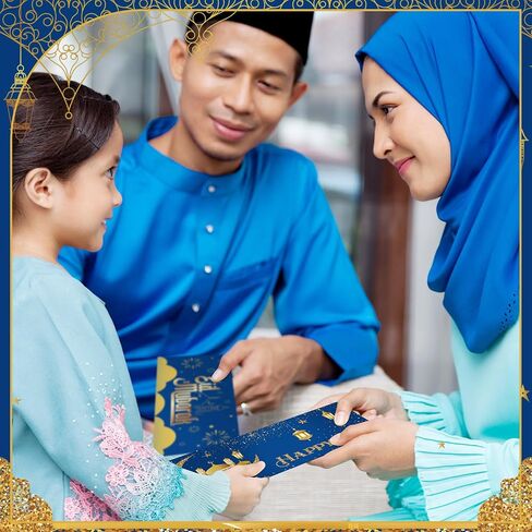 150 Pcs Eid Mubarak Money Envelopes 6.5x2.88 Inch Cash Gift Card Holders Pocket Ramadan Gift Envelopes for Money for Holiday Party Supplies Celebrations Decorations(Natural) in Saudi Arabia