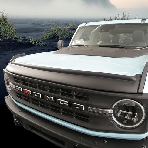 منحرف غطاء محرك السيارة لعام 2021 2022 2023 2024 ملحقات فورد برونكو 2/4 غطاء محرك السيارة واقي الحجر (أسود غير لامع) in Kuwait