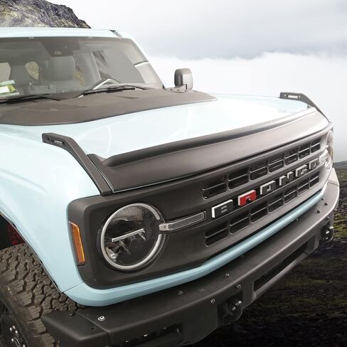 منحرف غطاء محرك السيارة لعام 2021 2022 2023 2024 ملحقات فورد برونكو 2/4 غطاء محرك السيارة واقي الحجر (أسود غير لامع) in Kuwait