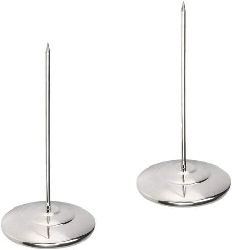 Restaurant Receipt Holder,Socell 6.3 Inch Stainless Steel Straight Rod Paper Memo Holder Desk Receipt Holder Bill Fork Receipt Spike Stick,Silver,2Pcs in Saudi Arabia