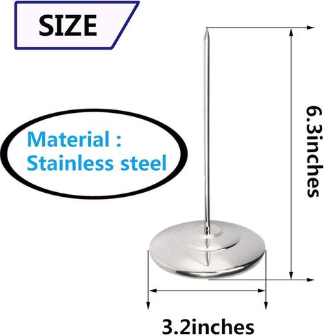 Restaurant Receipt Holder,Socell 6.3 Inch Stainless Steel Straight Rod Paper Memo Holder Desk Receipt Holder Bill Fork Receipt Spike Stick,Silver,2Pcs in Saudi Arabia