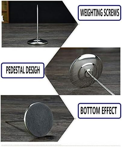 Restaurant Receipt Holder,Socell 6.3 Inch Stainless Steel Straight Rod Paper Memo Holder Desk Receipt Holder Bill Fork Receipt Spike Stick,Silver,2Pcs in Saudi Arabia
