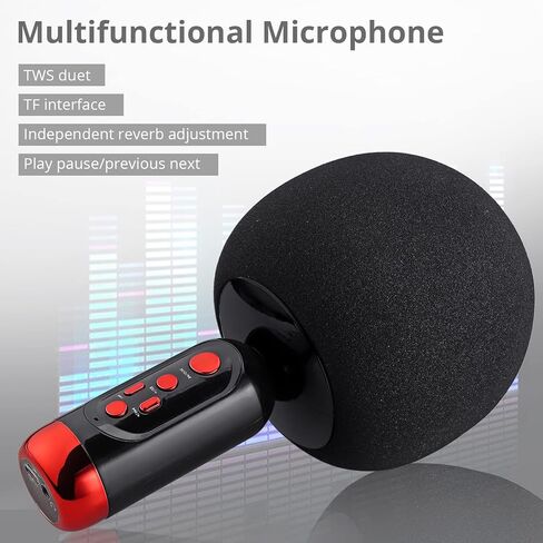 ميكروفون كاريوكي لاسلكي بلوتوث من PROZOR مع مكبر صوت، آلة غناء ميكروفون محمولة، ميكروفونات كاريوكي للأطفال والكبار، الحفلات/KTV/المنزل/Android/iPhone/PC in Kuwait