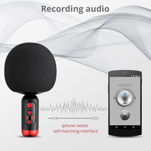 ميكروفون كاريوكي لاسلكي بلوتوث من PROZOR مع مكبر صوت، آلة غناء ميكروفون محمولة، ميكروفونات كاريوكي للأطفال والكبار، الحفلات/KTV/المنزل/Android/iPhone/PC in Kuwait