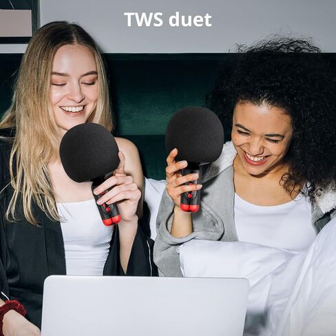 ميكروفون كاريوكي لاسلكي بلوتوث من PROZOR مع مكبر صوت، آلة غناء ميكروفون محمولة، ميكروفونات كاريوكي للأطفال والكبار، الحفلات/KTV/المنزل/Android/iPhone/PC in Kuwait