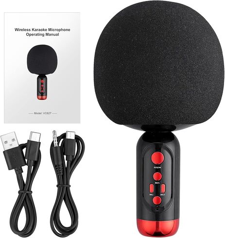 ميكروفون كاريوكي لاسلكي بلوتوث من PROZOR مع مكبر صوت، آلة غناء ميكروفون محمولة، ميكروفونات كاريوكي للأطفال والكبار، الحفلات/KTV/المنزل/Android/iPhone/PC in Kuwait