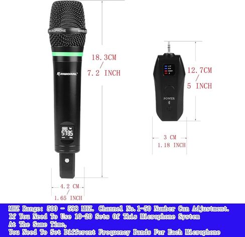 Wireless Microphone System UHF Dual Cordless Dynamic Microphone Karaoke Rechargeable Range 98ft Support Amplifier Speaker Mixer Used 5-10 Hours for Church Preaching Singing (Blue) in Saudi Arabia