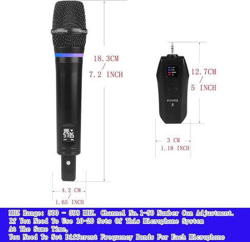 Wireless Microphone System UHF Dual Cordless Dynamic Microphone Karaoke Rechargeable Range 98ft Support Amplifier Speaker Mixer Used 5-10 Hours for Church Preaching Singing (Blue) in Saudi Arabia