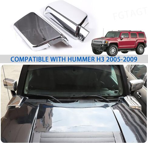 غطاء فتحة التهوية الجانبية لغطاء فتحة التهوية متوافق مع Hummer H3 2005-2009، ملحقات حماية غطاء فتحة التهوية الجانبية ABS، قطعتان (فضي ساطع) in Saudi Arabia