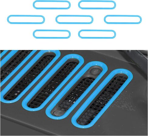 CheroCar Hood Vent Cover Cowl Panel Vent Cover Trim, ABS Exterior Accessories for 2007-2017 Jeep Wrangler JK JKU 2/4-Door,Blue in Kuwait