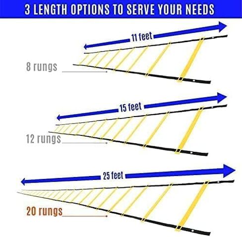 Yes4All 8-12 - 20 Rungs Agility Ladder Speed Training Equipment - Speed Ladder for Kids and Adults with Carrying Bag in Saudi Arabia