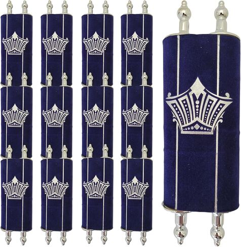 Zion Judaica Complete Small Sefer Torah Scroll 8" Full Five Books of Moses Tora Scripture with Vowels Trop Simchat Tohrah All Old Testaments Judaica Gift for Bar/Bat Mitzvah Mini Tora Reading Practice in Kuwait