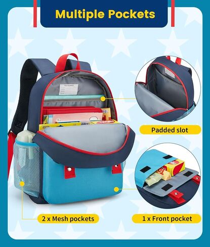 حقيبة ظهر Vorspack للأطفال الصغار للبنات والأولاد - حقيبة ظهر للأطفال الصغار حقيبة ظهر لطيفة لمرحلة ما قبل المدرسة للأعمار من 3 إلى 8 سنوات حقيبة ظهر صغيرة لرياض الأطفال للمدرسة - أزرق in Kuwait