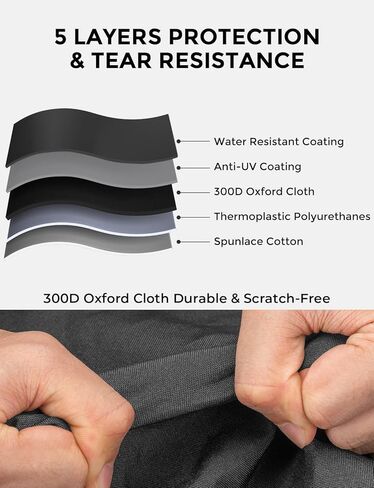 غطاء كابينة مقاوم للماء متوافق مع غطاء السيارة Gladiator JT 2020-2022 2023، غطاء المطر QMPARTS Oxford غطاء لجميع الأحوال الجوية يناسب JT غطاء تلقائي مقاوم للرياح والغبار ومقاوم للخدش in Kuwait