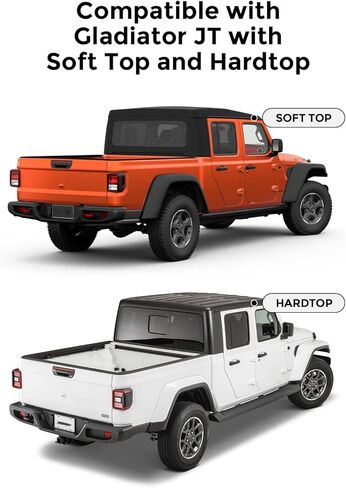 غطاء كابينة مقاوم للماء متوافق مع غطاء السيارة Gladiator JT 2020-2022 2023، غطاء المطر QMPARTS Oxford غطاء لجميع الأحوال الجوية يناسب JT غطاء تلقائي مقاوم للرياح والغبار ومقاوم للخدش in Kuwait
