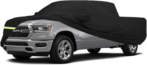 أغطية سيارة مقاومة للماء لسيارة Dodge Ram 2500 3500 1998-2022 Crew Cab 6.5 قدم أغطية سيارة شاحنة ذات سرير قصير 190T تناسب 100% حزام مقاوم للرياح وسحاب باب مزدوج يصل إلى 236 بوصة طول in Kuwait
