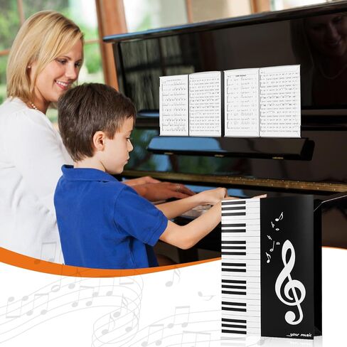 مجلد أوراق الموسيقى من AUAUY، حقيبة حامل المستندات المخزنة بحجم 60 صفحة مقاس A4 مع حزمة واحدة من الملاحظات اللاصقة، مقاومة للماء، أوراق فضفاضة شفافة، مجلد كورالي بلاستيكي فارغ للحفلات الموسيقية والفرقة in Kuwait