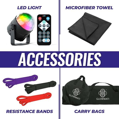 Portable Pole for Home - Dance Pole Spinning & Static for Professional Performances - Adjustable Height 7-10.7 ft - Included Carry Bag, Resistance Bands, Microfiber Towel and Light in Saudi Arabia