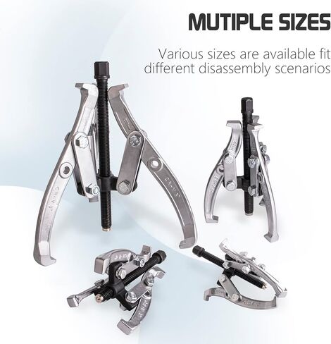 فاصل محمل بكرة محور التروس، فاصل داخلي خارجي 2 و3 فك 3 بوصات 4 بوصات 6 بوصات 8 بوصات مجموعة أدوات سحب التروس مناسبة لإزالة التروس والمحاور وسباقات الكرة وعجلات الطيران والعجلات المسننة والمحامل والبكرات in Kuwait