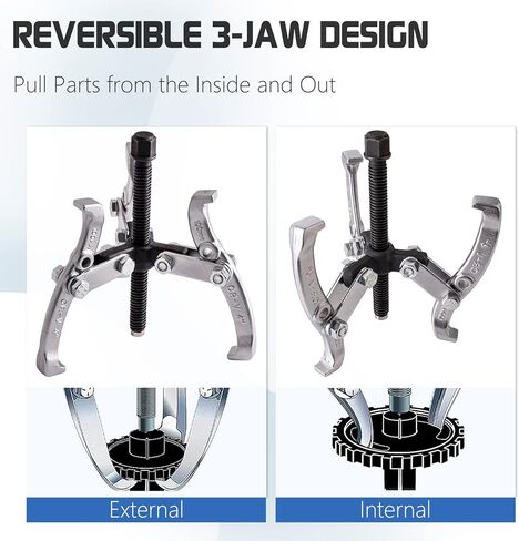 فاصل محمل بكرة محور التروس، فاصل داخلي خارجي 2 و3 فك 3 بوصات 4 بوصات 6 بوصات 8 بوصات مجموعة أدوات سحب التروس مناسبة لإزالة التروس والمحاور وسباقات الكرة وعجلات الطيران والعجلات المسننة والمحامل والبكرات in Kuwait