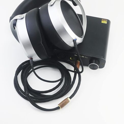 كابل NewFantasia 2.5 مم Trrs المتوازن متوافق مع Hifiman Sundara، Ananda، Arya، HE400SE، HE4XX، Edition XS Headphone (إصدار 2 × 3.5 مم) سلك 6N OCC نحاسي مطلي بالفضة من خشب الجوز بطول 6.7 قدم in Saudi Arabia